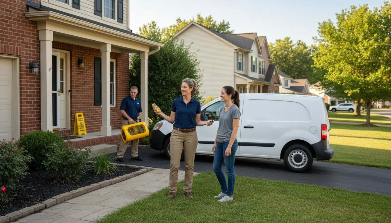 Residential water damage restoration in Moore, OK